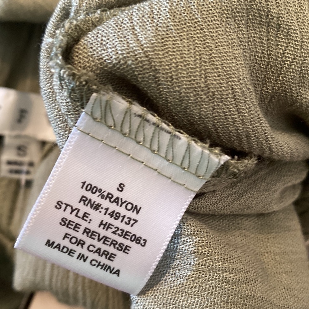 Hyfve OLIVE green overall like suspender flare leg pants small nwt - Picture 10 of 11